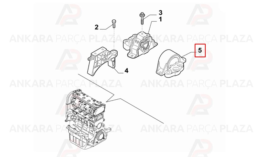 Motor Takozu Arka Mito 500L Grande Punto Panda 1.3Mjet/1.6Jtdm