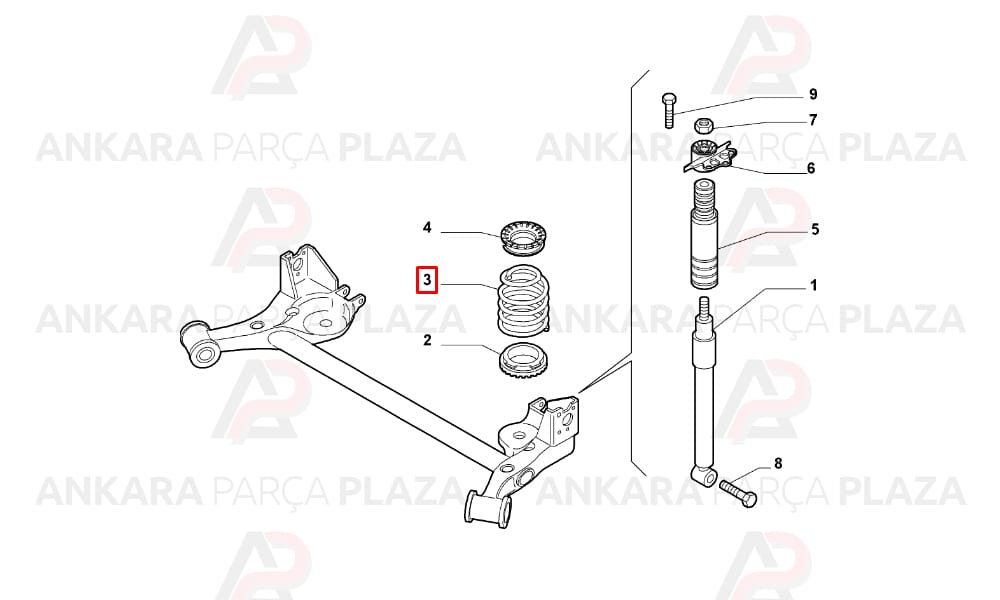 Helezon Yayı Arka Fiat Grande Punto, Punto Evo