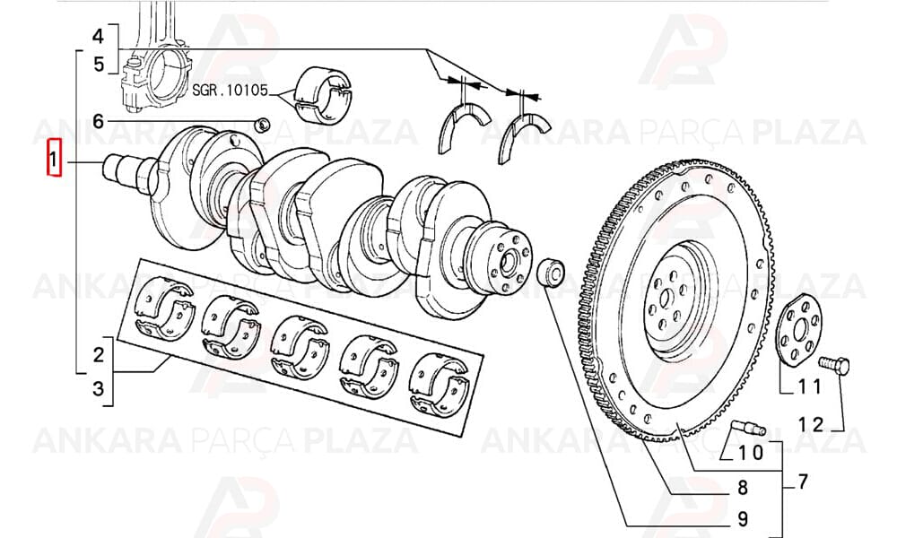 Krank Mili Fiat Tempra > 2000 Motor 8V