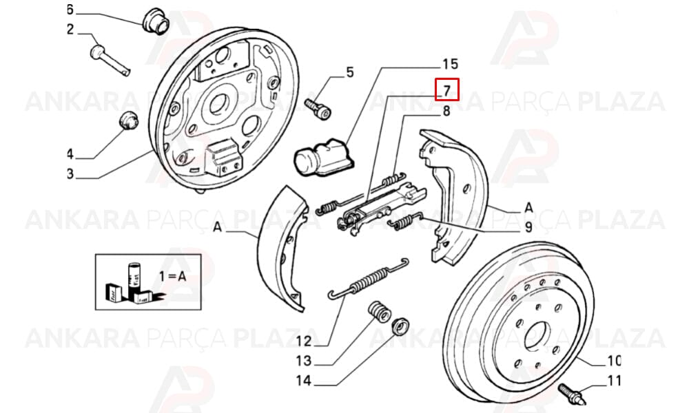 Tempra, Tipo Arka Fren Ayar Cırcırı Sağ Motortec