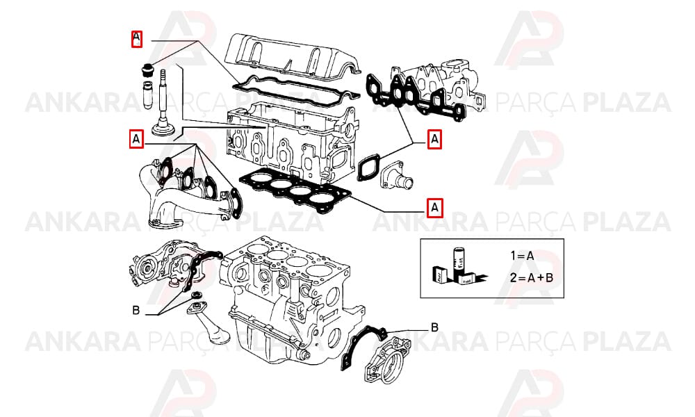 Motor Contası Palio Punto 1,2 8V Panda Uno 60S 1,0 Takım Full