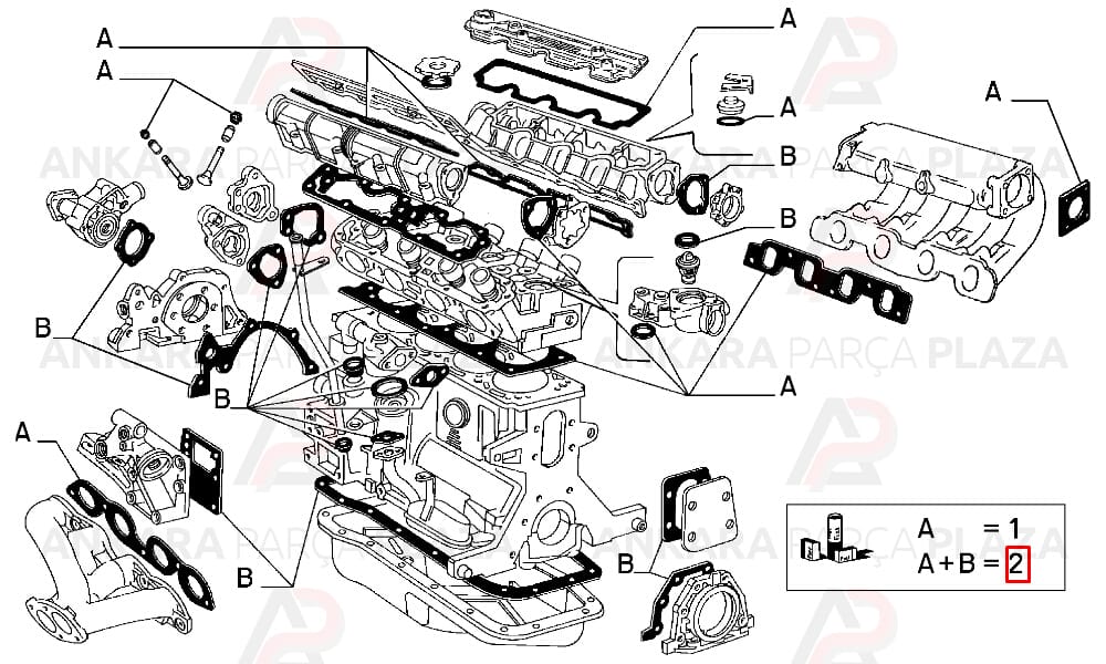 Motor Contası Takım Fiat Tempra 2.0 8V Süper Keçesiz