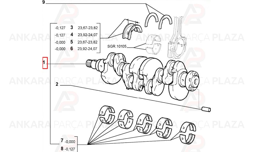Krank Mili Palio Doblo Albea 1,2 8V