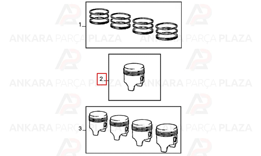 Tempra Tipo 2,0İe 16V Silindir Onarım Seti (Piston, Segman) 84,00Mm Std Goetze