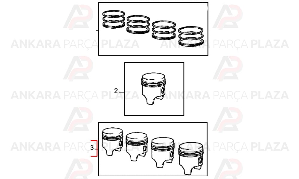 Tempra Tipo 2.0 16V Silindir Onarım Seti (Piston, Segman) Piston + Segmanı 040 84Mm Goetze