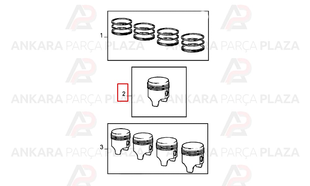 Motor Piston + Segmanı 060 84Mm Fiat : Tempra, Tipo 2,0İe 16V