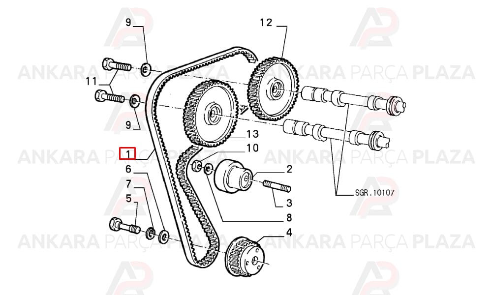 Tempra 2.0 Tipo Alfa Romeo Triger Kayışı 124 Diş Gates