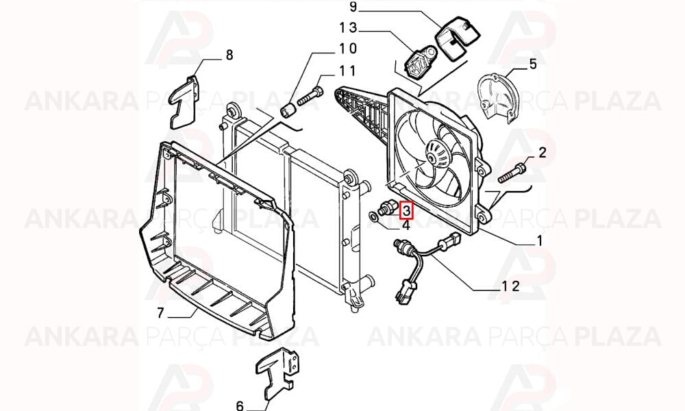 Fiat Tempra, Tipo, Uno Doğan , Kartal Slx Soketli Fan Müşürü Tds