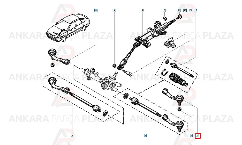 Rot Başı Sol Renault Laguna 1994 >
