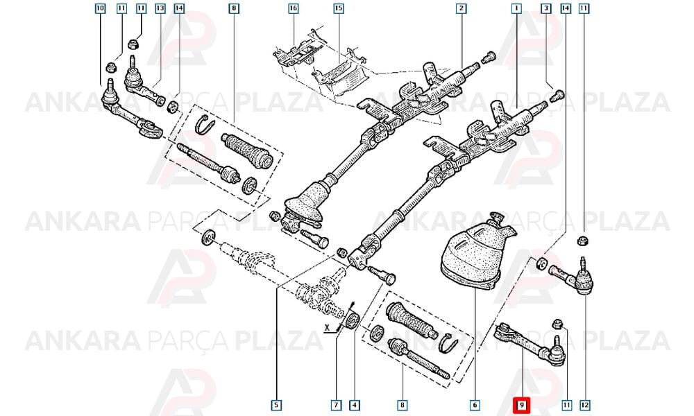 Kangoo Classic 03 - 12 Rot Başı Sol Uzun 132Mm 6000022752