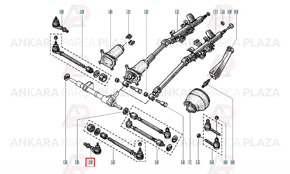 Rot Başı Sol Renault 19