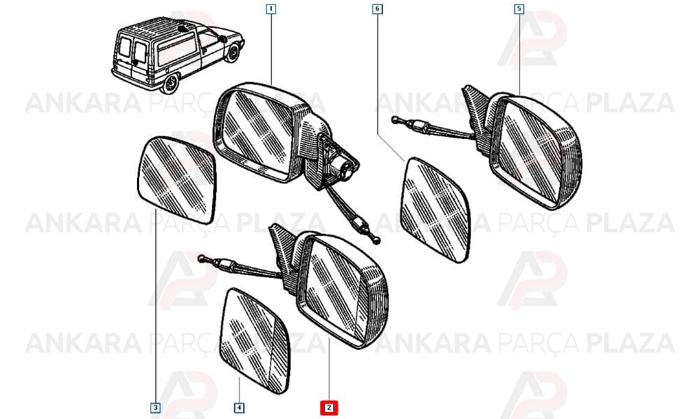 Express, Kangoo Yan Ayna Sağ 2013 Sonrası Art