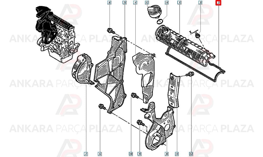 Üst Kapak Contası R11 Flash R19 R21 Clio Express Kangoo Laguna Megane Scenic F8Q 1,9D/1,9Td/1,7