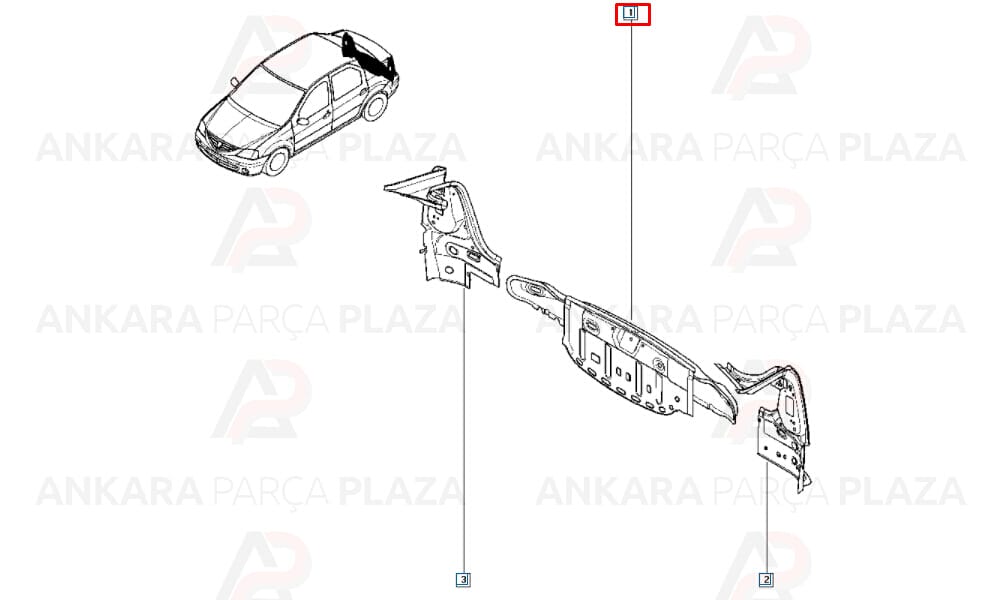 Logan 04 - 08 Arka Panel Komple Meydan