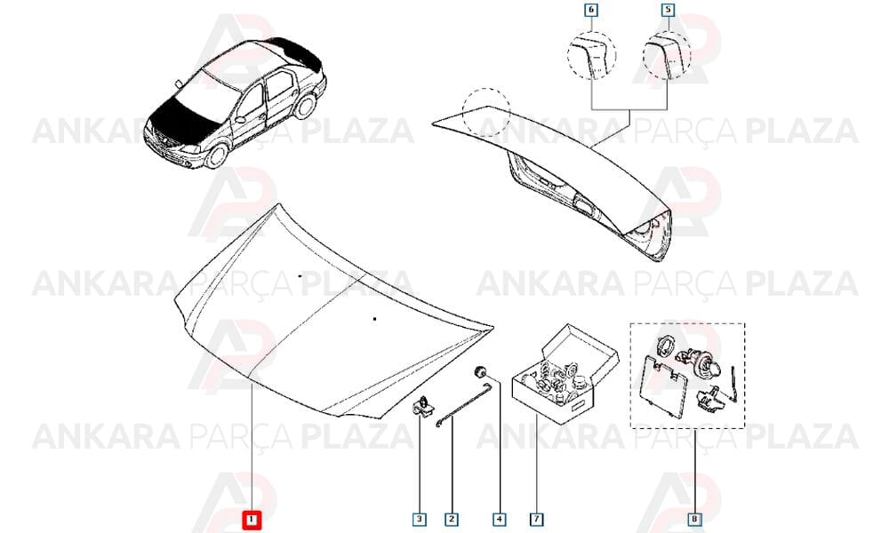 Logan 04 - 08 Motor Kaputu Çekomastikli 6001546685