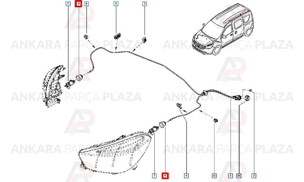 Logan Duster Lodgy Far Ayar Motor Koruyucu Lastiği 6001546792