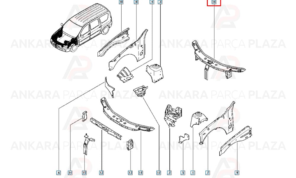 Logan 04 - 08 Ön Panel 6001551794