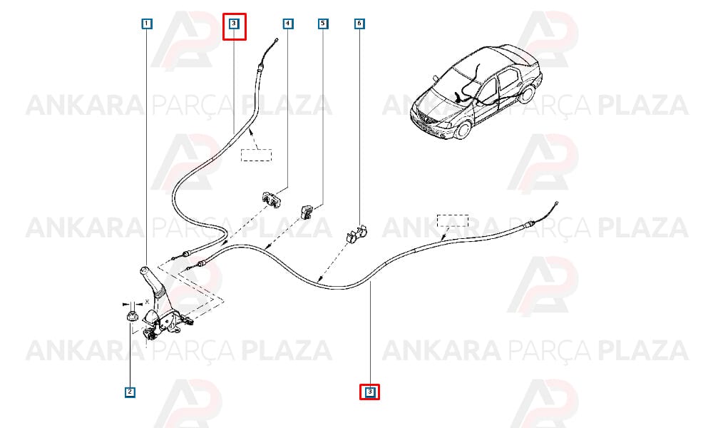 Dacia Logan El Fren Teli 6001547169