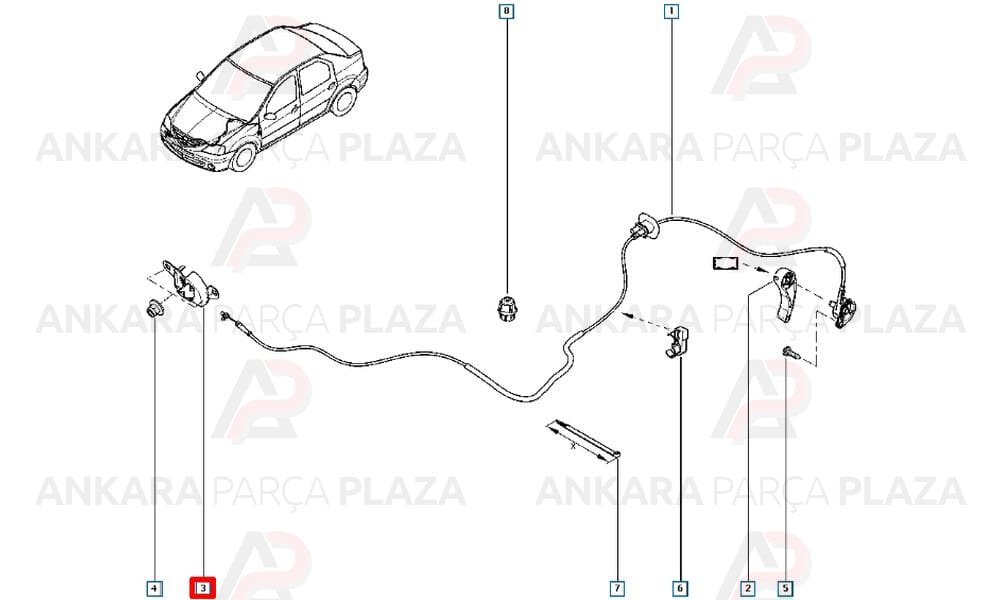 Dacia Logan 09 - 12 Kaput Kilidi 6001547332
