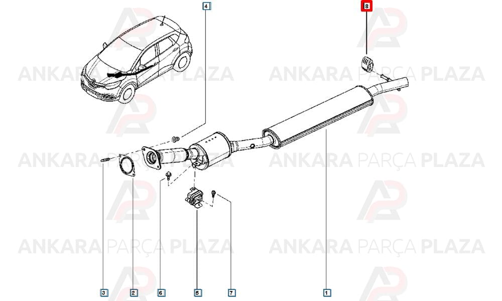 Clio 2 Twingo Logan Sandero Dokker Egzoz Askı Lastiği Üçel Kauçuk