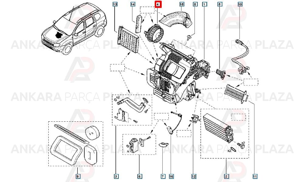 Kalorifer Motoru Dacia Duster, Sandero, Logan Klimalı