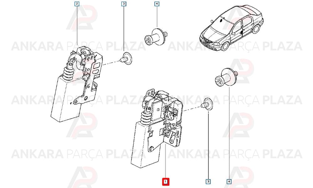 Ön Kapı Kilidi Sol Dacia Logan 6001547510