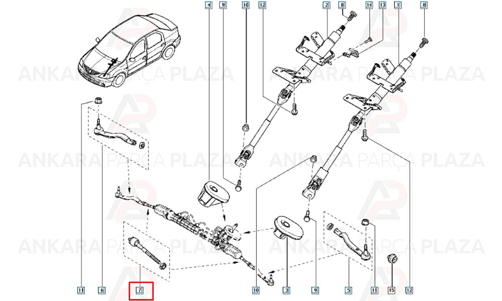 Rot Kolu Dacia Logan 1.4 1.6 1.5Dcı 2004 >