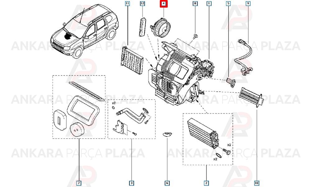 Kalorifer Motoru Dacia Logan klimasız