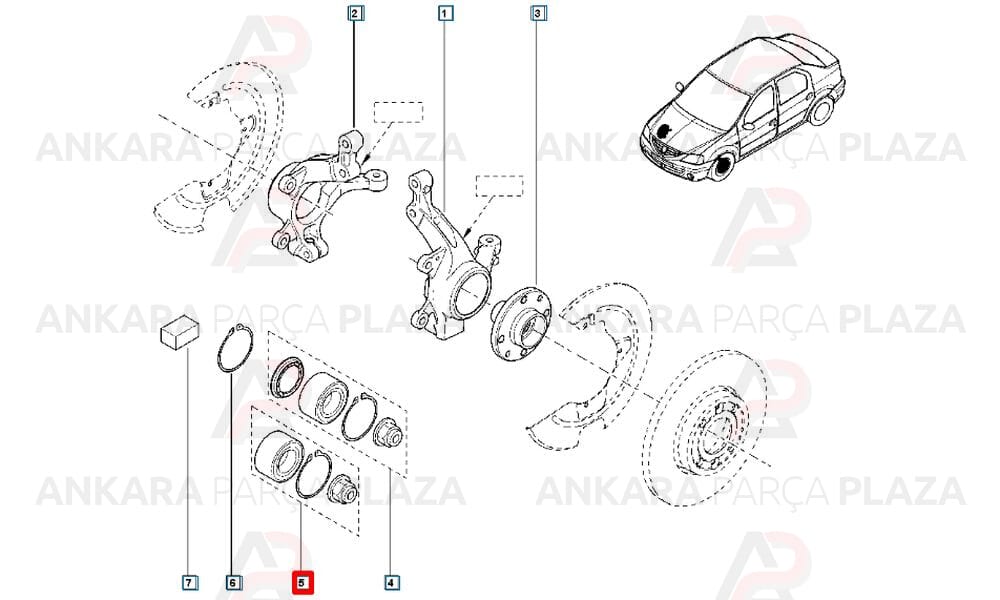Logan, Tempra, Tipo, Doblo, Albea Ön Aks Bilyasi Orijinal 6001547696