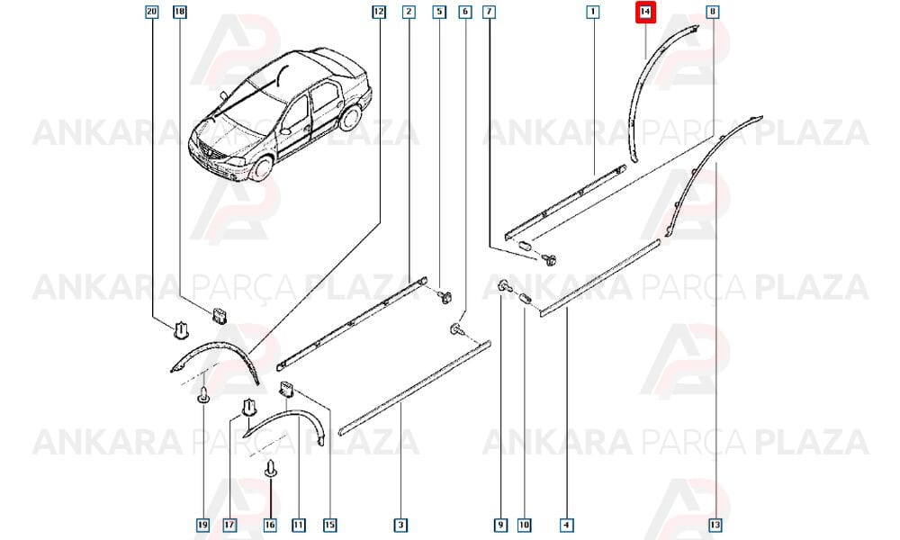 Logan Çamurluk Kenar Bakaliti Sağ Arka 6001548288