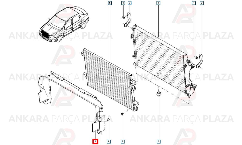 Radyatör Davlumbazı K9K Klimalı Logan 1.5 Dci 6001548455