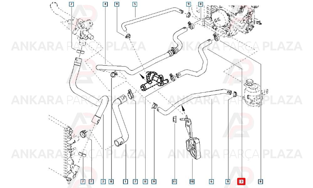 Kalorifer Giriş Hortumu Dacia : Logan 1.4 - 1.6