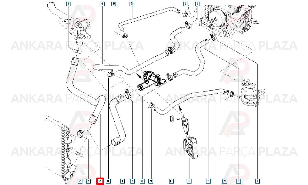 Radyatör Alt Hortumu Dacia : Logan 1.4 - 1.6