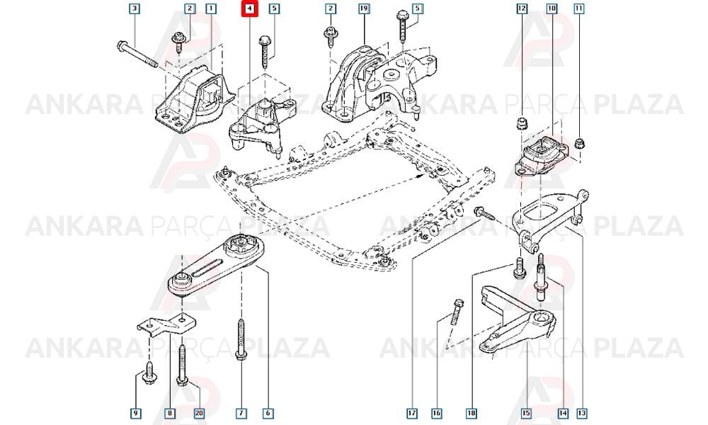 Motor Takozu Bağlanti Kulaği Sandero Logan 1.5Dci K9K