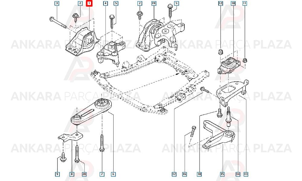 Motor Takozu Yağlı Sağ Dacia : Logan 1.5Dcı 2004>