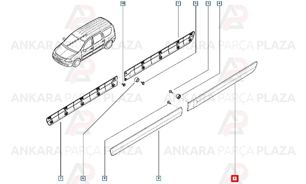 Logan Mcv 06 - 08 Arka Kapı Bandı Sağ Segmanlı 6001549297