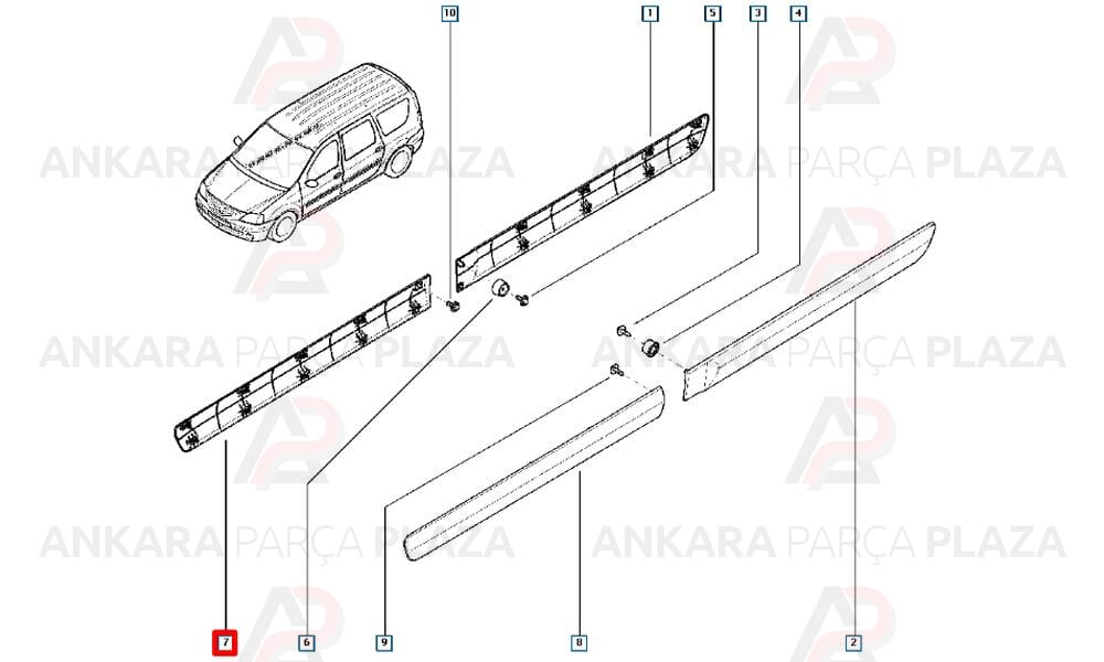 Logan Mcv 06 - 08 Ön Kapı Bandı Sağ Segmanlı 6001549299