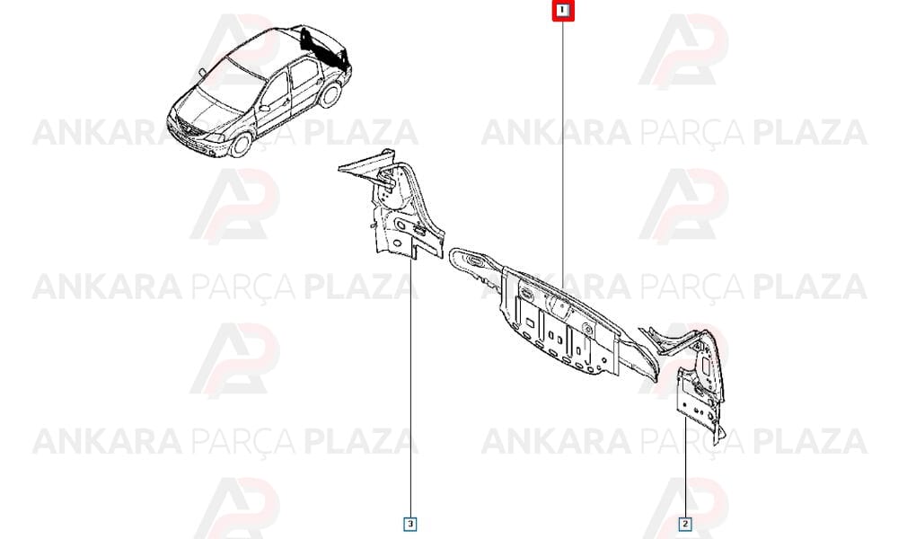 Dacıa Logan Arka Panel Orijinal 6001549868