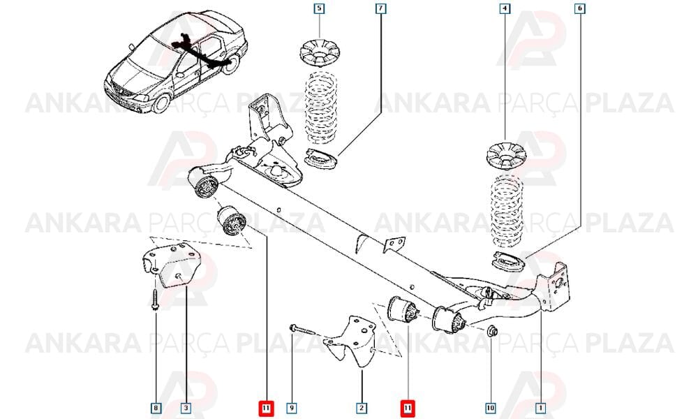 Torsiyon Burcu Arka Captur Clio 4 Duster Logan Sandero