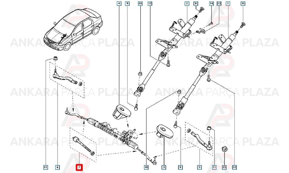 Rot Kolu Dacia Logan 1.4 1.6 1.5Dcı 2004 >
