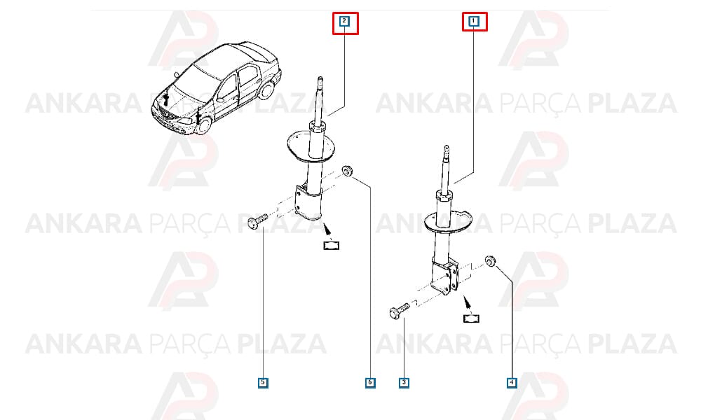 Ön Amortisör Dacia Logan