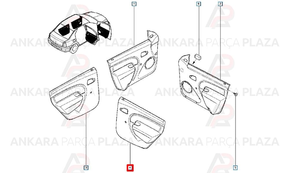 Sağ Arka Kapı Panosu Logan 6001551260