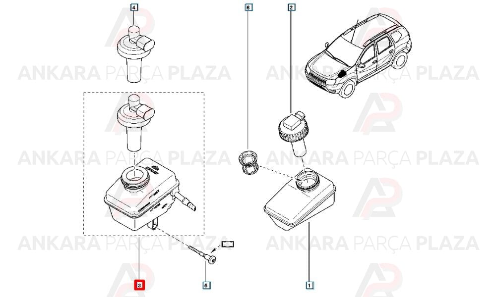 Fren Hidrolik Deposu Duster 4X2 6001551315