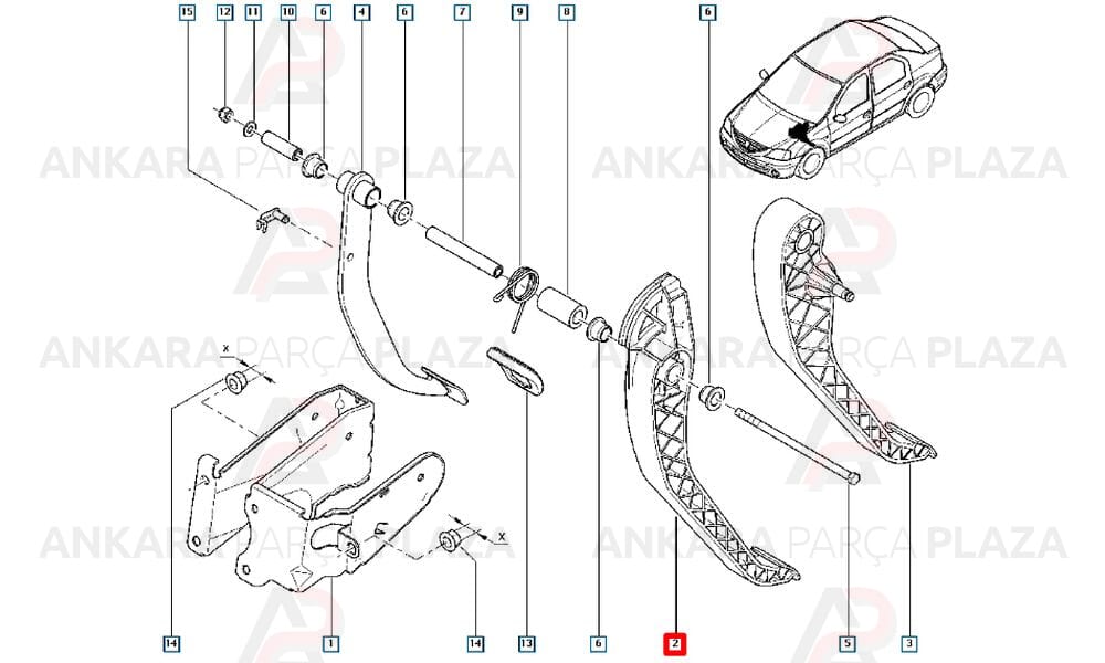 Logan Sandero Debriyaj Pedalı 6001551784