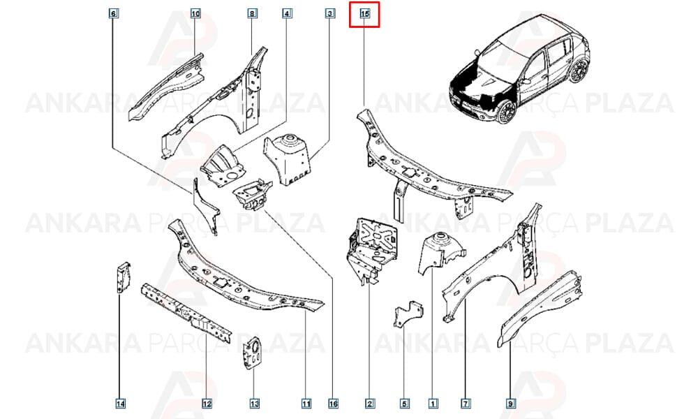 Sandero 09 - 12 Ön Panel 6001551795