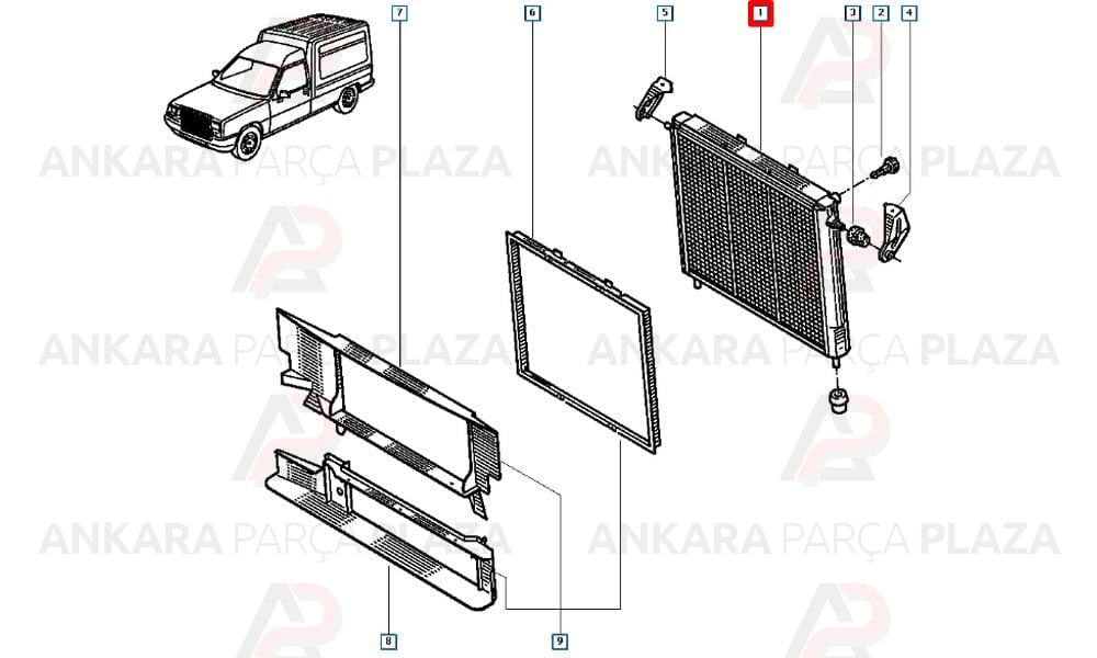 Su Radyatörü 2 Sıra Alüminyum Sistem Renault Expres 1.9 Dizel