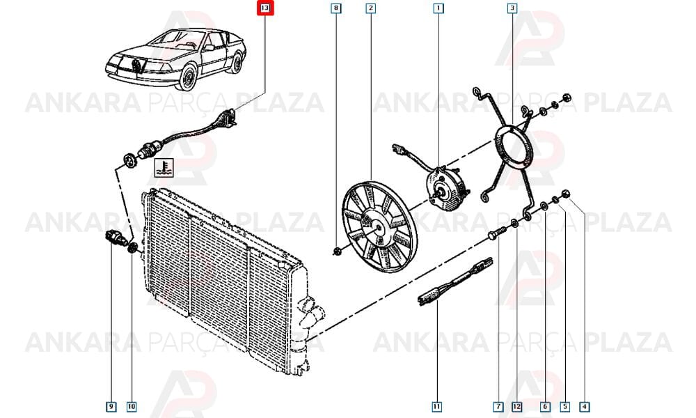 Renault R 9, R 11, R 19, R 21 Fan Müşürü 82 - 92C Valeo