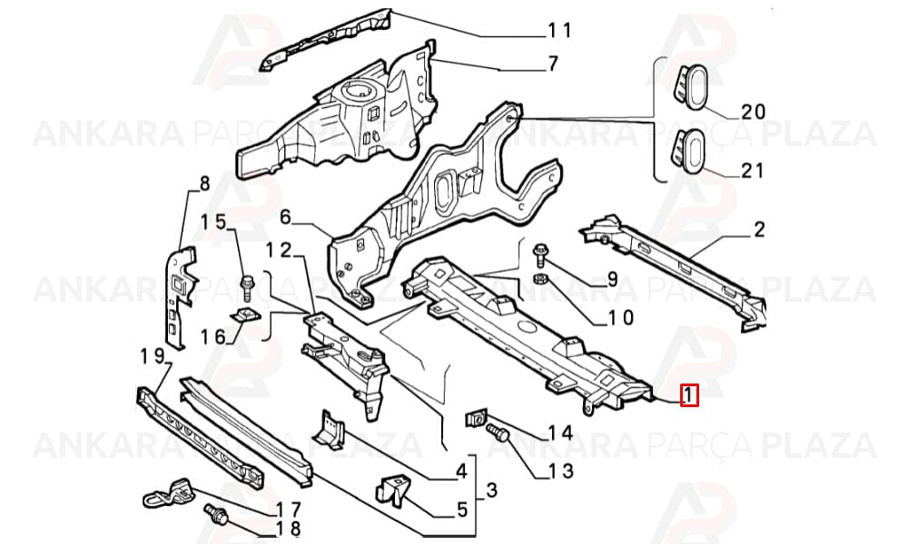 Alfa 145 95 - 00 Ön Panel Üst Parça Kilit Sacı 3 - 4Kapı 60600808