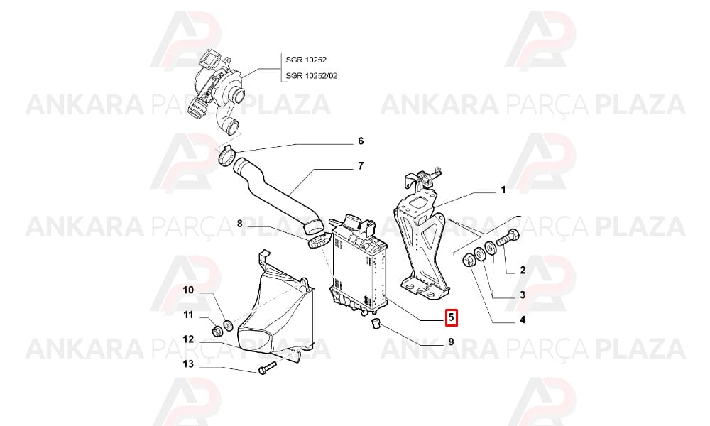 Alfa 156 98 - 03 İntercooler Turbo Radyatörü 60619007