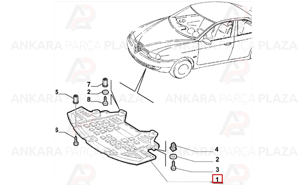 Alfa 147 01 - 09 Karter Muhafaza Plastiği Sert Plastik 60622315
